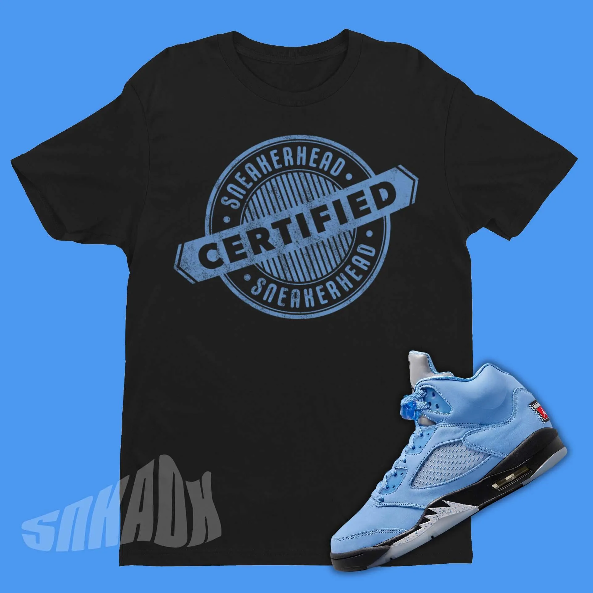 Certified Sneakerhead Air Jordan 5 UNC Sneaker Matching Shirt