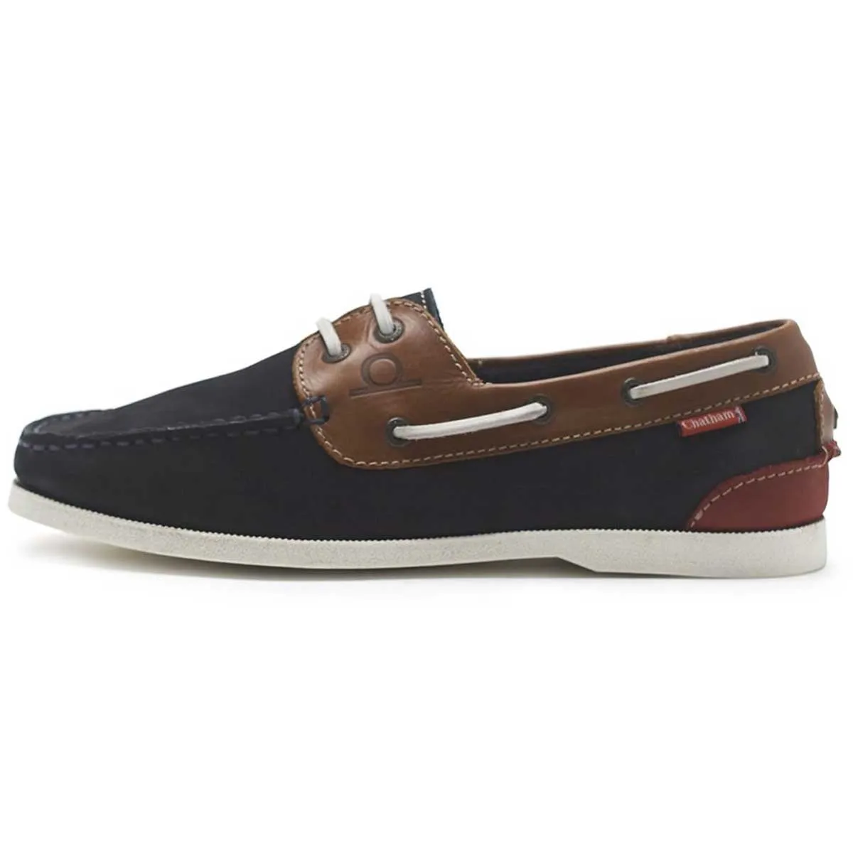 CHATHAM Galley II Leather Boat Shoes - Men's - Navy / Tan