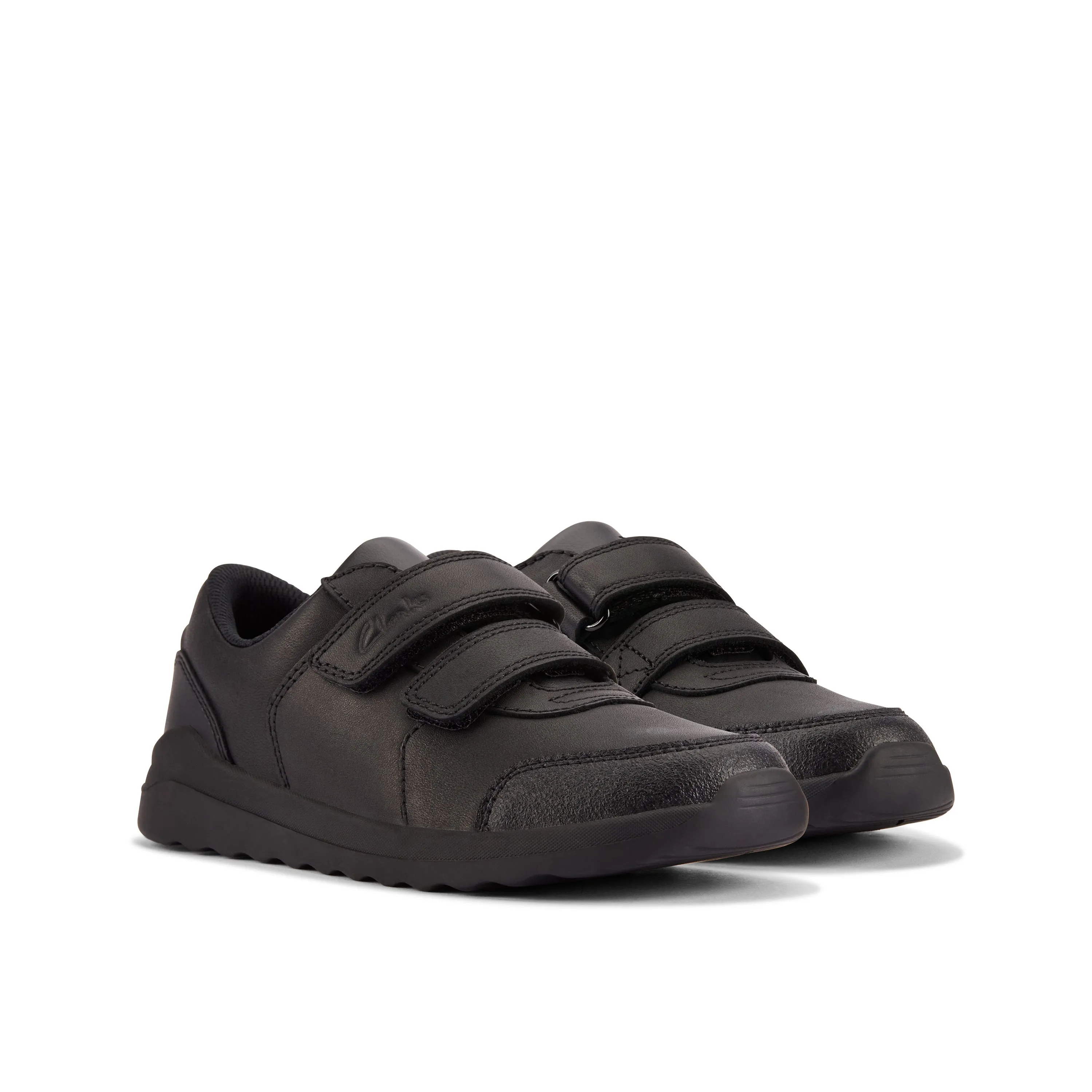 Clarks Daze Step 2 K Boys Black School Shoes