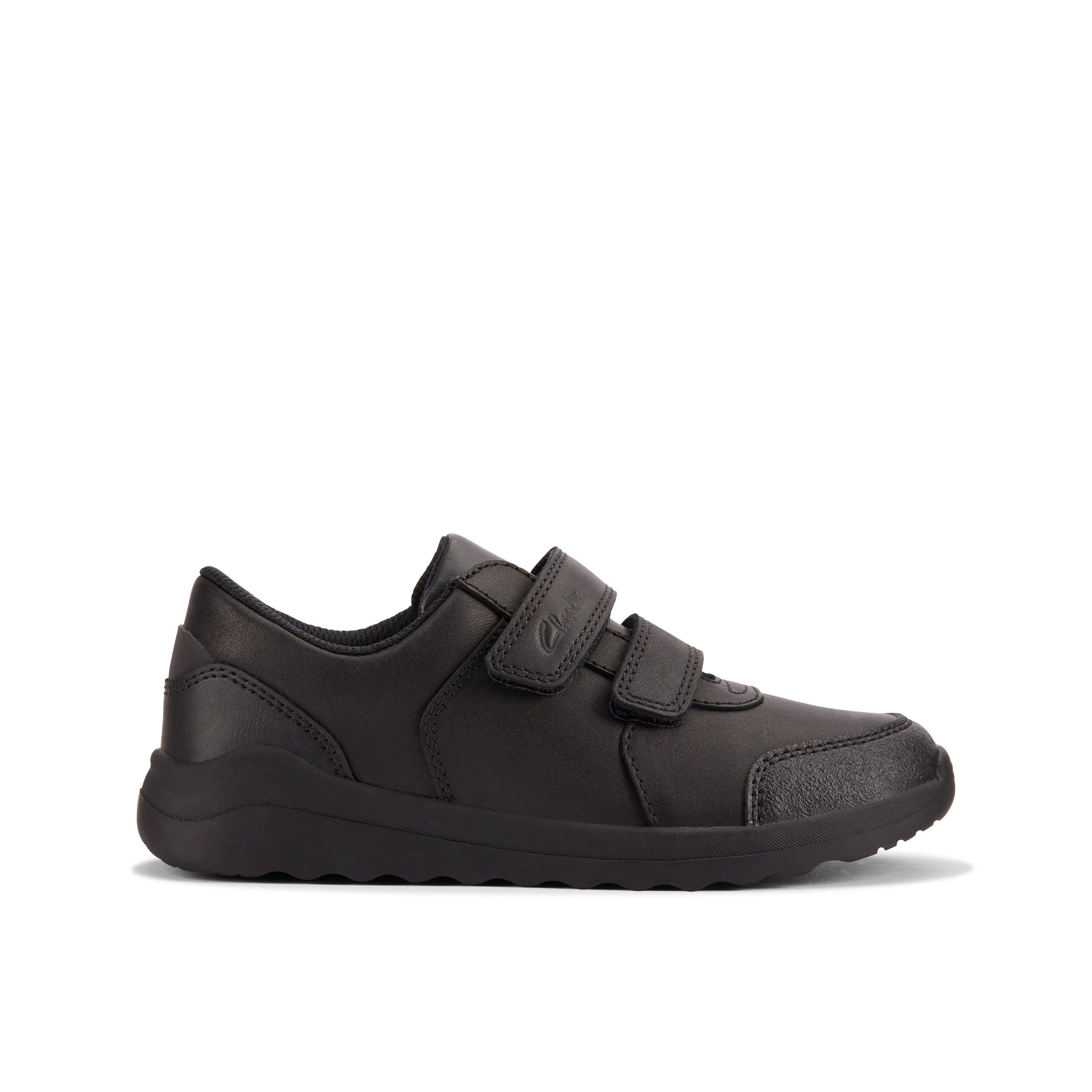 Clarks Daze Step 2 K Boys Black School Shoes