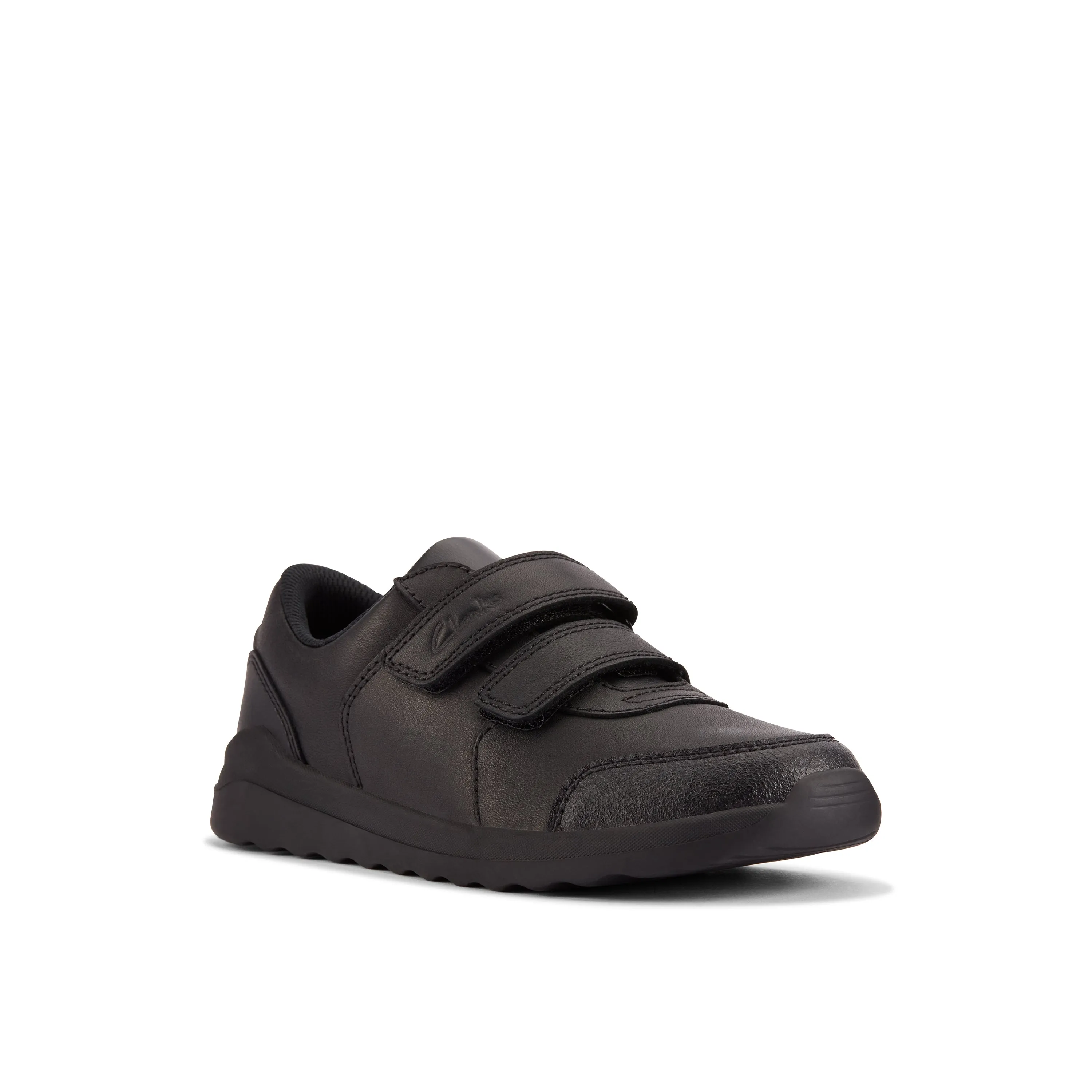 Clarks Daze Step 2 K Boys Black School Shoes