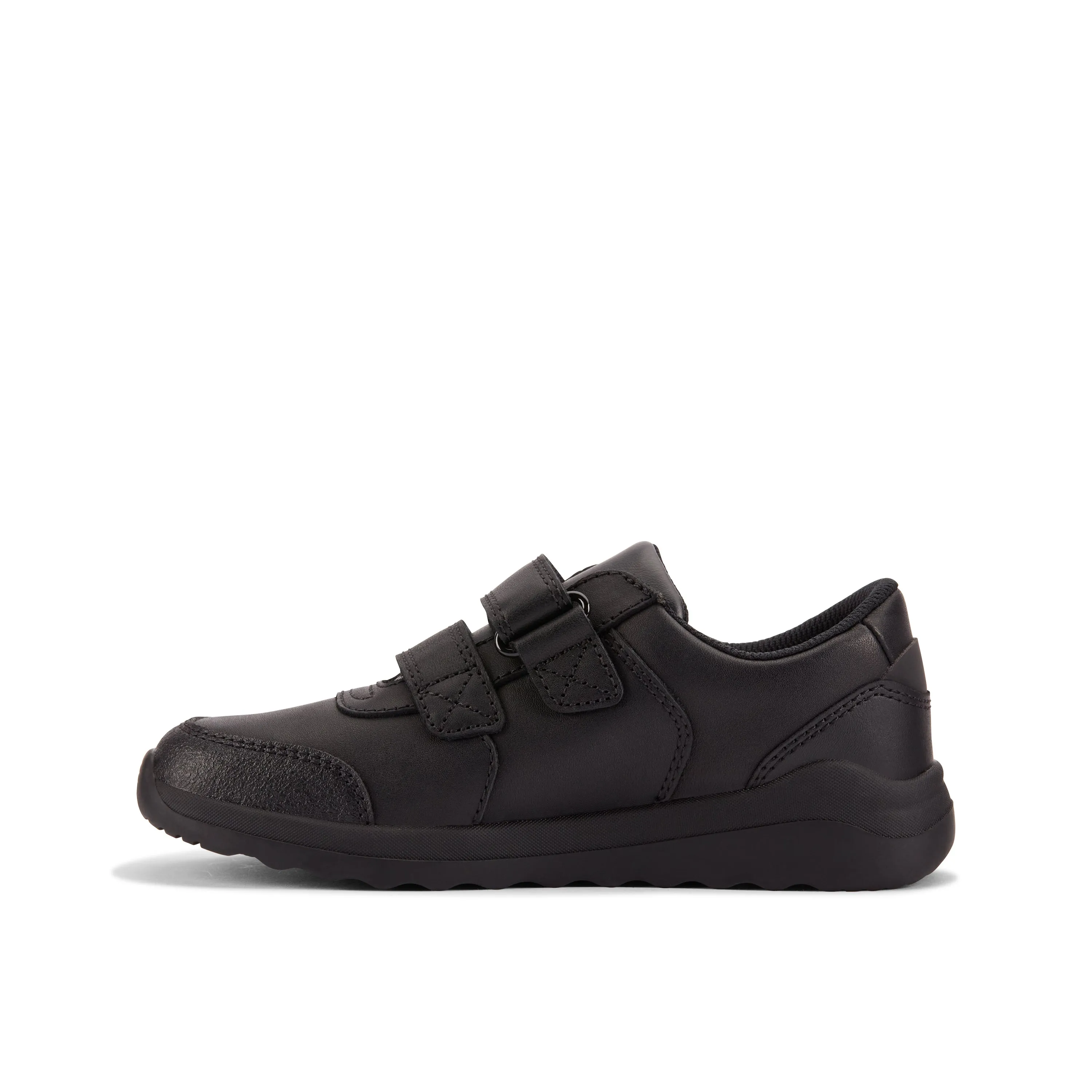 Clarks Daze Step 2 K Boys Black School Shoes