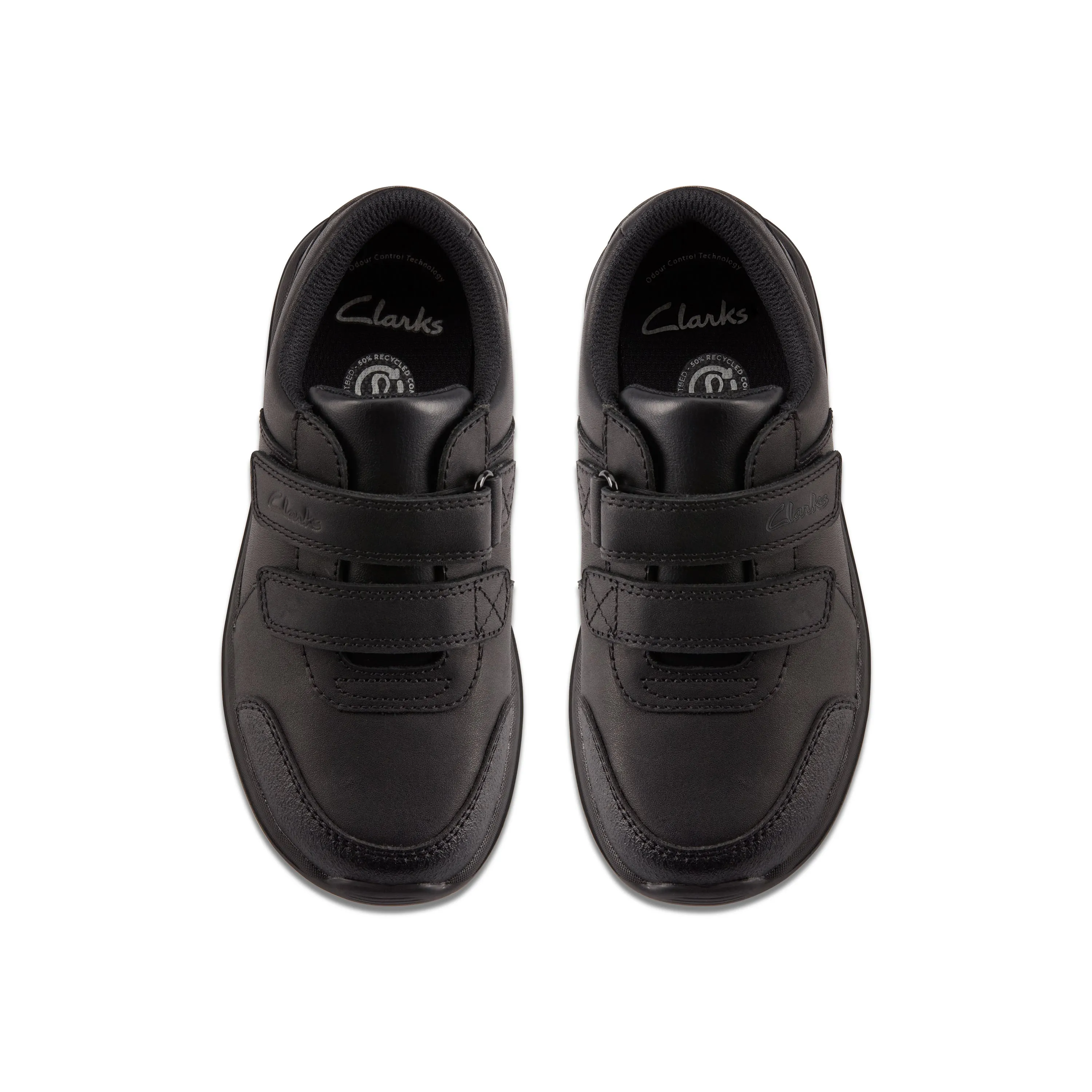 Clarks Daze Step 2 K Boys Black School Shoes