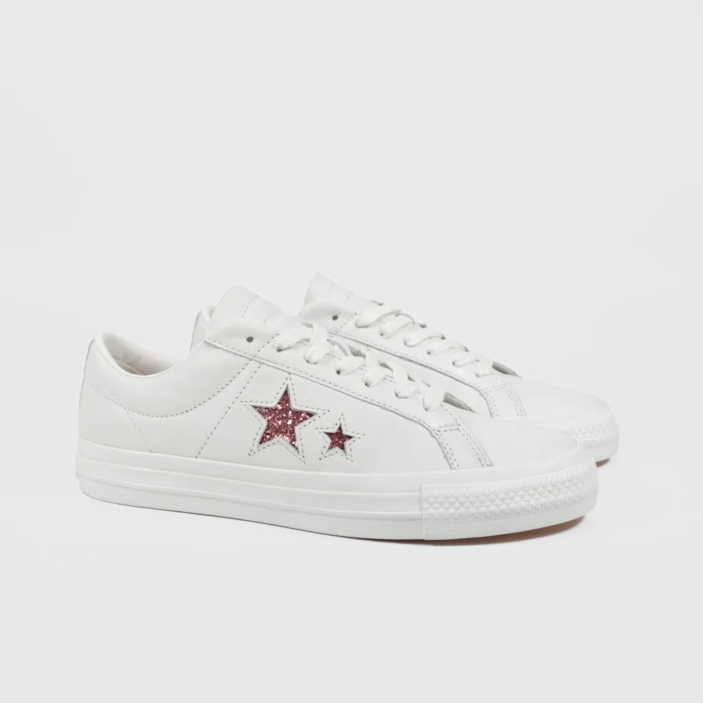 Converse Cons - Turnstile One Star Pro Ox Shoes - White / Pink / White