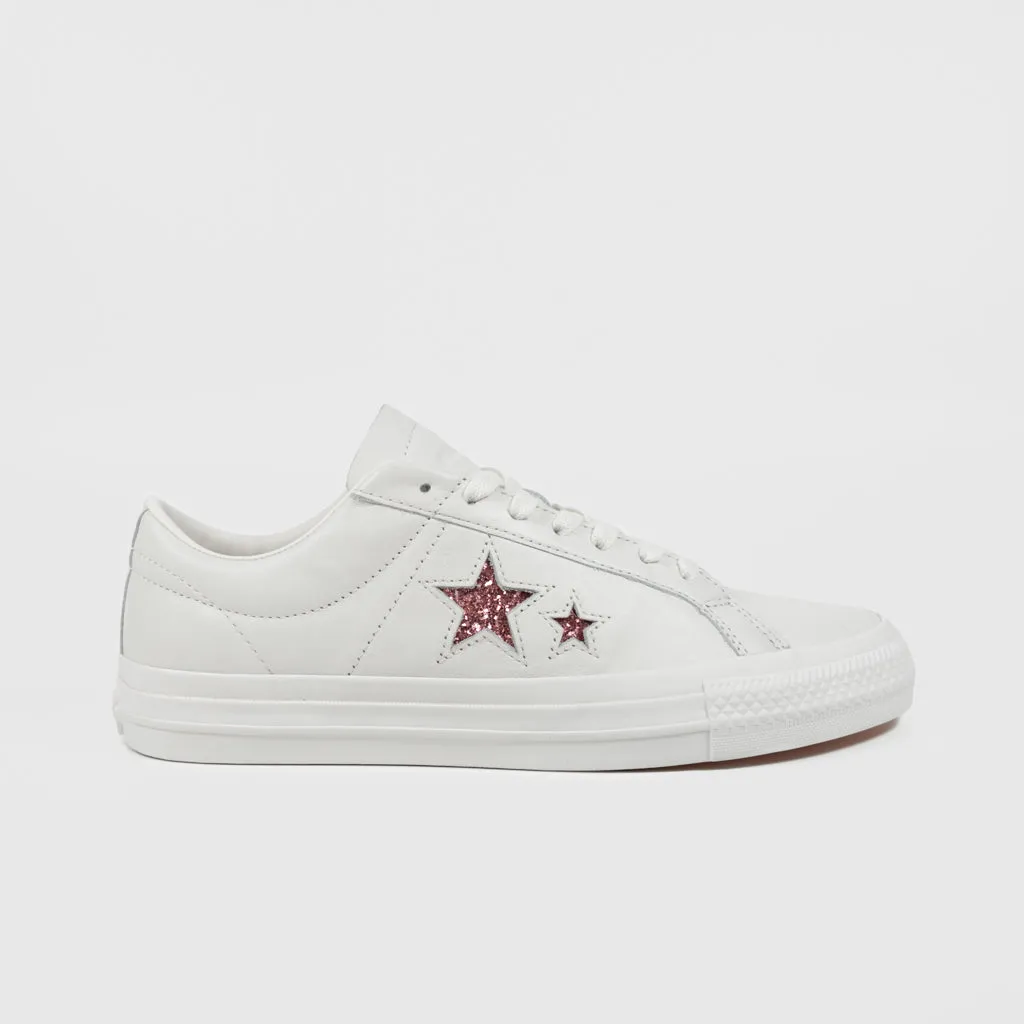 Converse Cons - Turnstile One Star Pro Ox Shoes - White / Pink / White