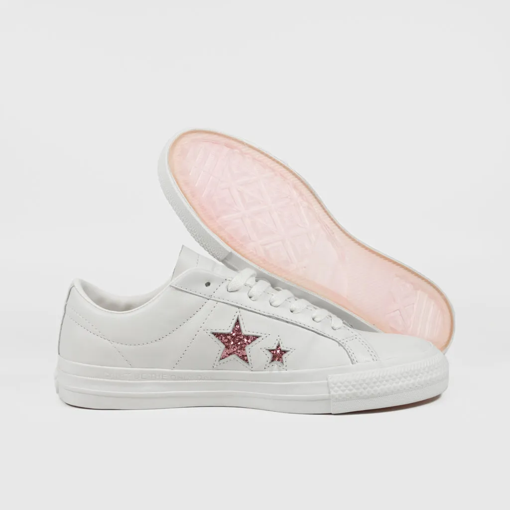 Converse Cons - Turnstile One Star Pro Ox Shoes - White / Pink / White