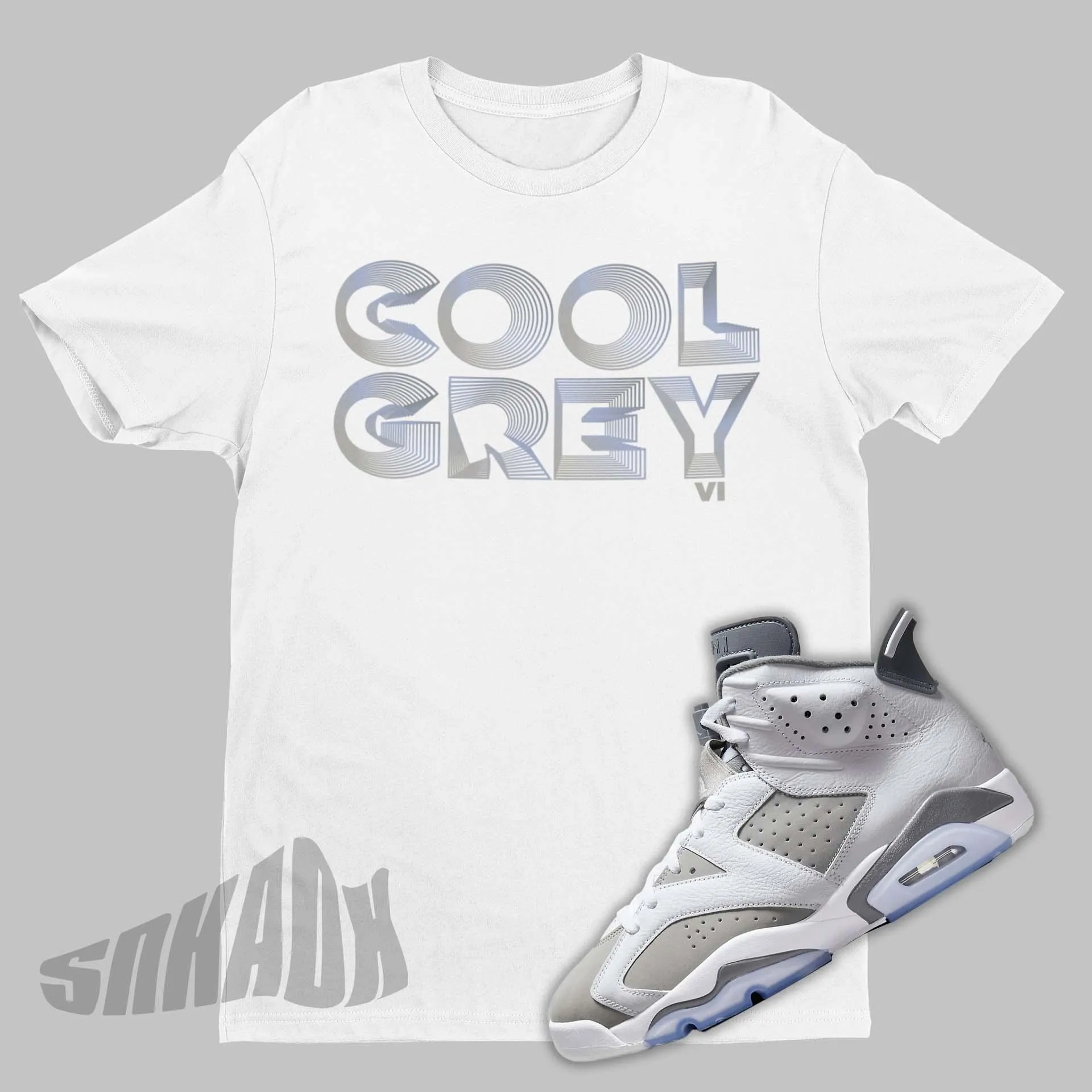 Cool Grey 3D Air Jordan 6 Cool Grey Sneaker Matching Tee Shirt