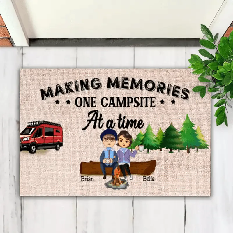 Couple - Making Memories One Campsite At A Time - Personalized Doormat