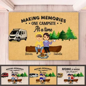 Couple - Making Memories One Campsite At A Time - Personalized Doormat