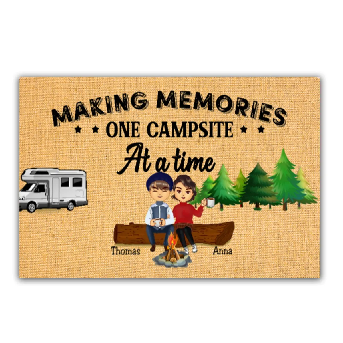 Couple - Making Memories One Campsite At A Time - Personalized Doormat