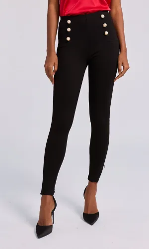 Deanna Ponte Button Leggings