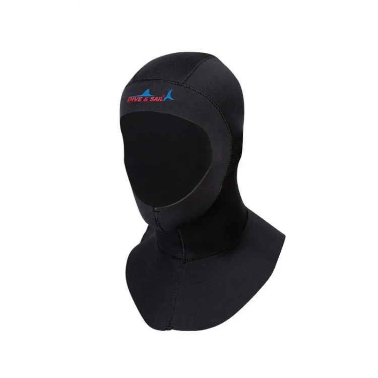 DIVE & SAIL DH-006 3mm Shoulder Warm Diving Cap Surfing Snorkeling Sunscreen Waterproof Diving Headgear, Size: XL(Black)