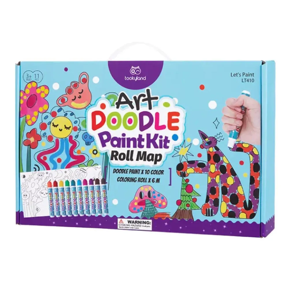 Doodle Art Paint Kit Roll Map: 10 Colours