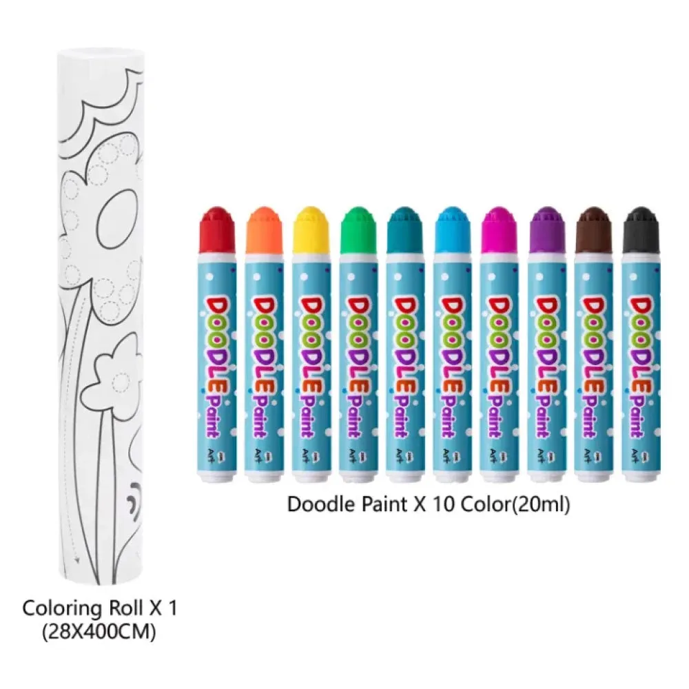 Doodle Art Paint Kit Roll Map: 10 Colours