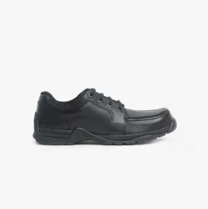 DYLAN Boys Leather Lace-Up School Shoes Black