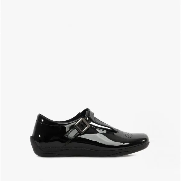 ELIZA Girls Leather Buckle Shoes Black Patent