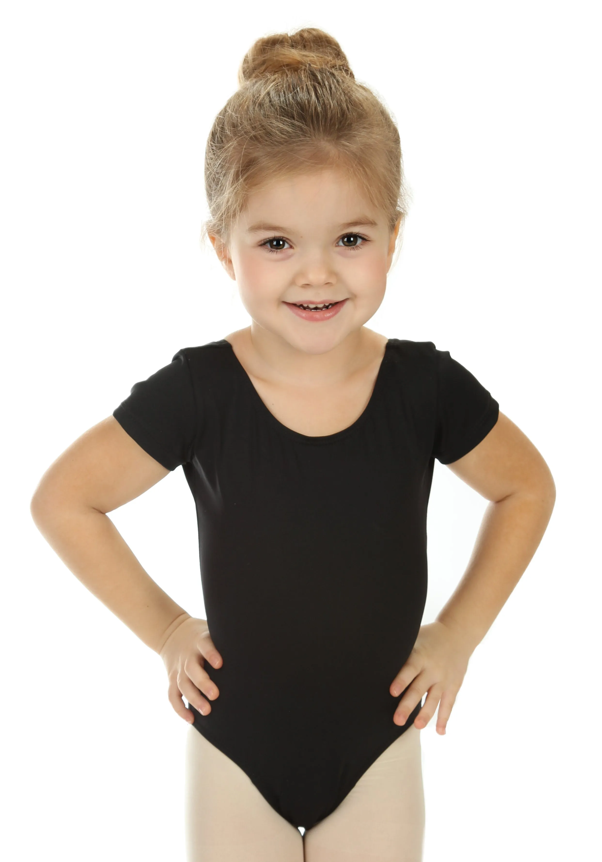 Elowel Kids Girls' Basic Short Sleeve Leotard (Size 2-14 Years) Multiple Colors