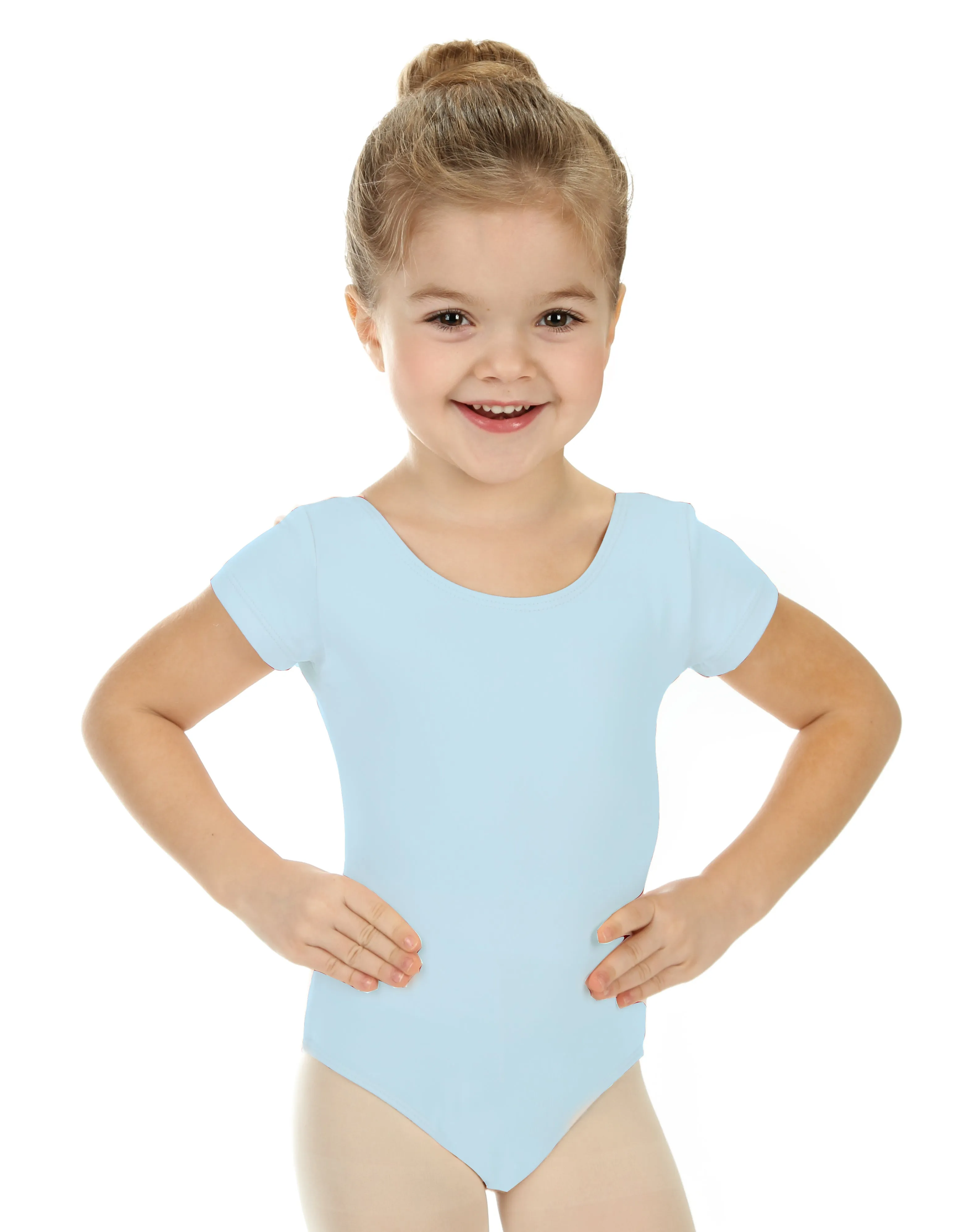 Elowel Kids Girls' Basic Short Sleeve Leotard (Size 2-14 Years) Multiple Colors