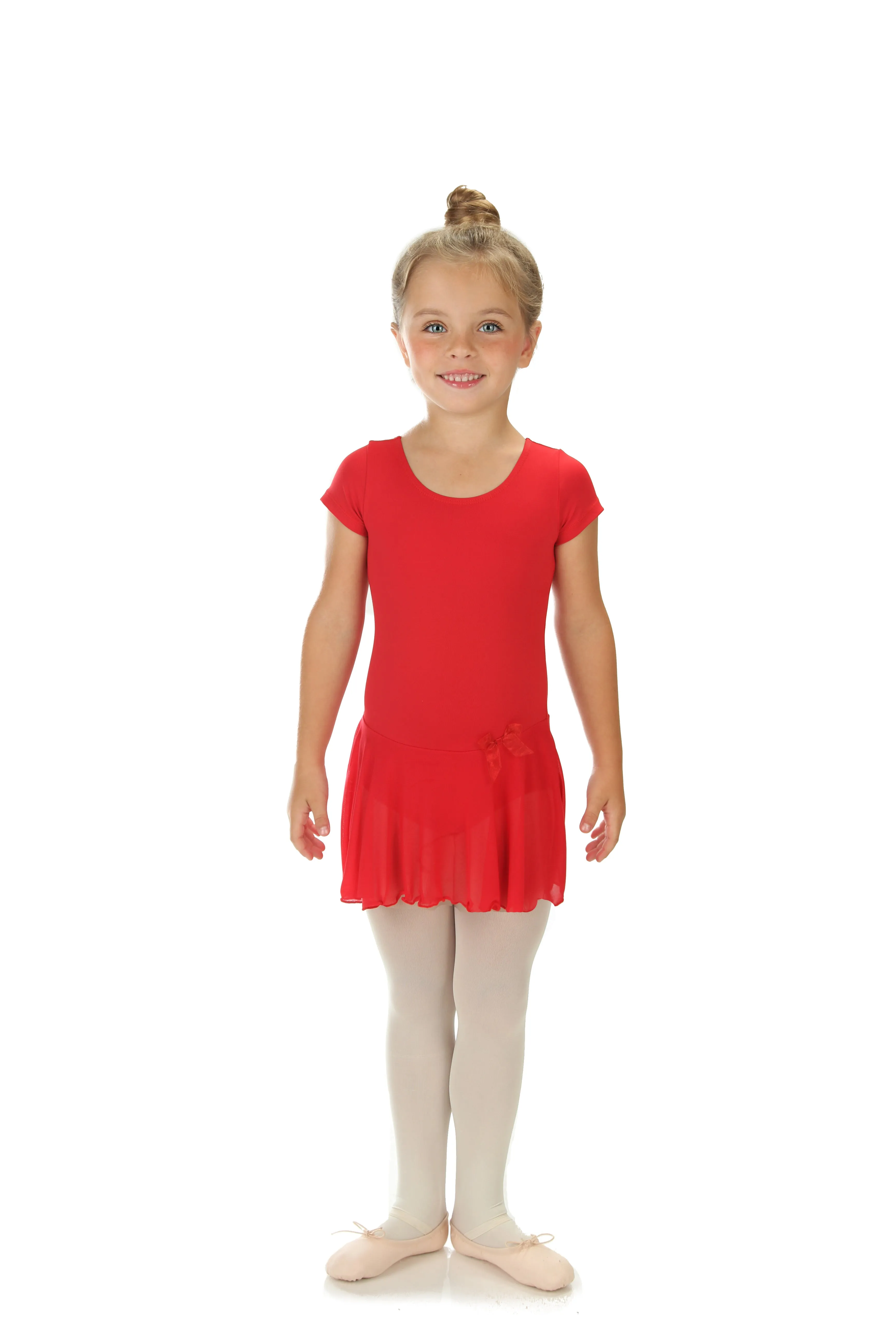 Elowel Kids Girls' Ruffle Short Sleeve Skirted Leotard (Size 2-14 Years) Multiple Colors