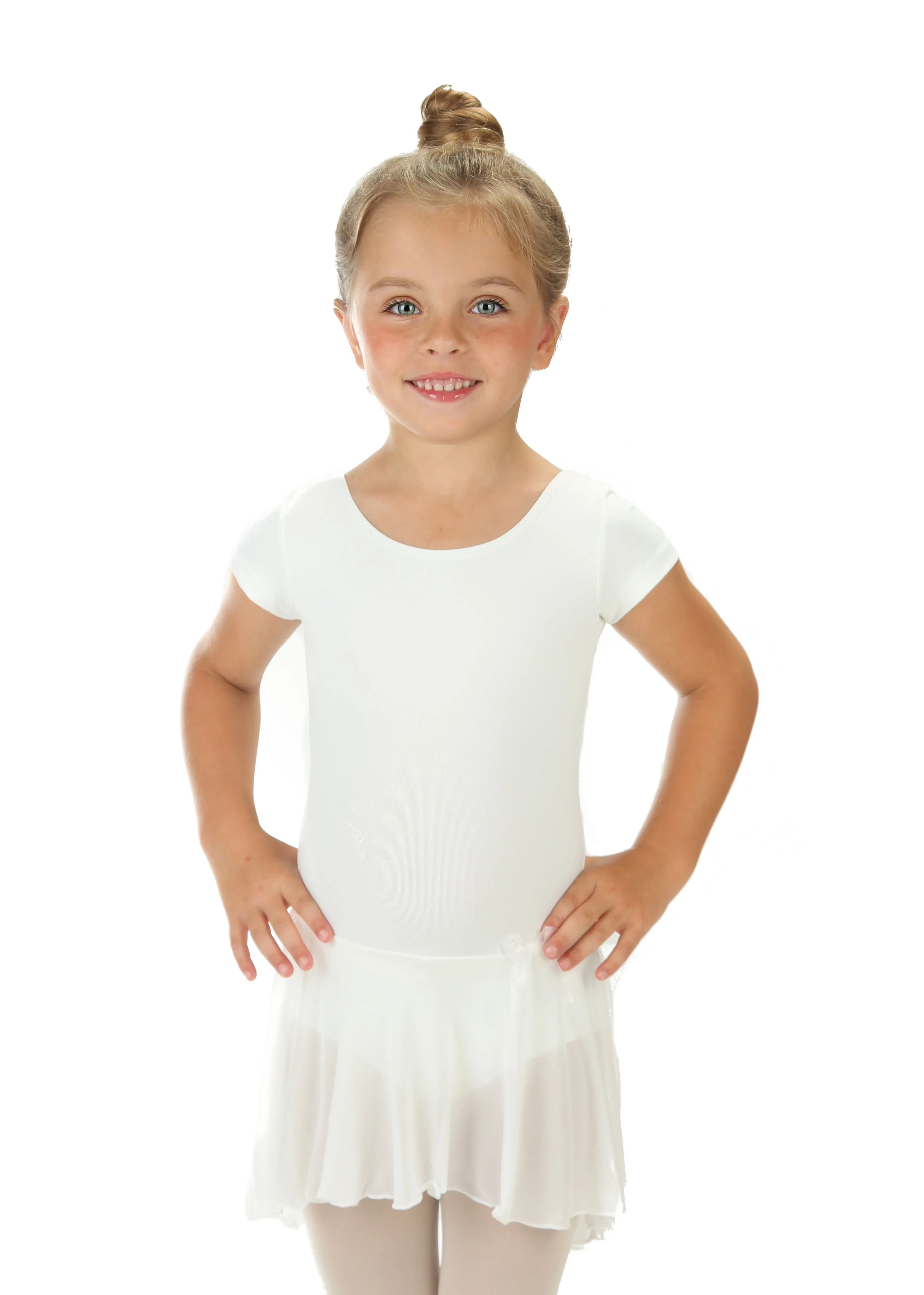 Elowel Kids Girls' Ruffle Short Sleeve Skirted Leotard (Size 2-14 Years) Multiple Colors