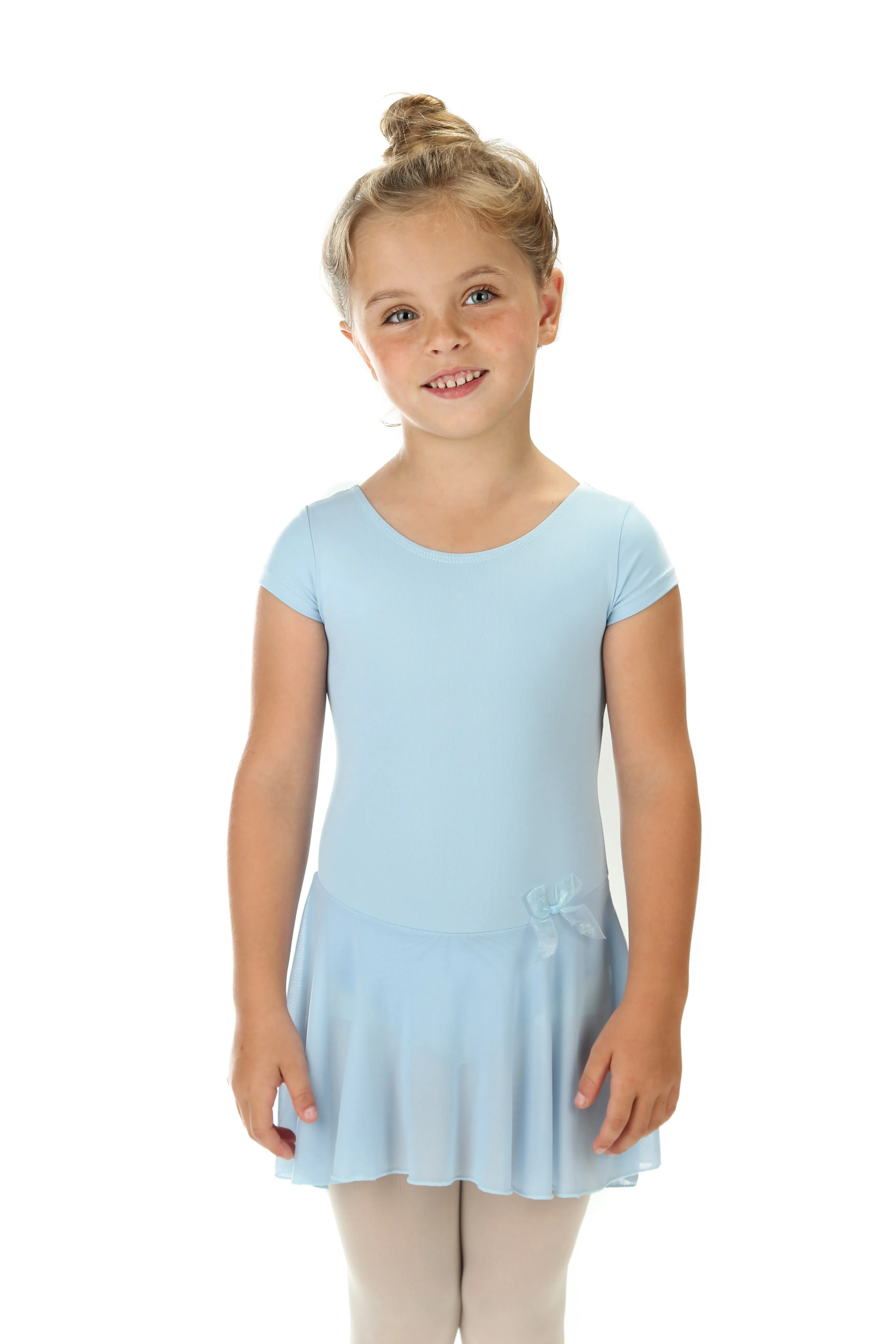 Elowel Kids Girls' Ruffle Short Sleeve Skirted Leotard (Size 2-14 Years) Multiple Colors