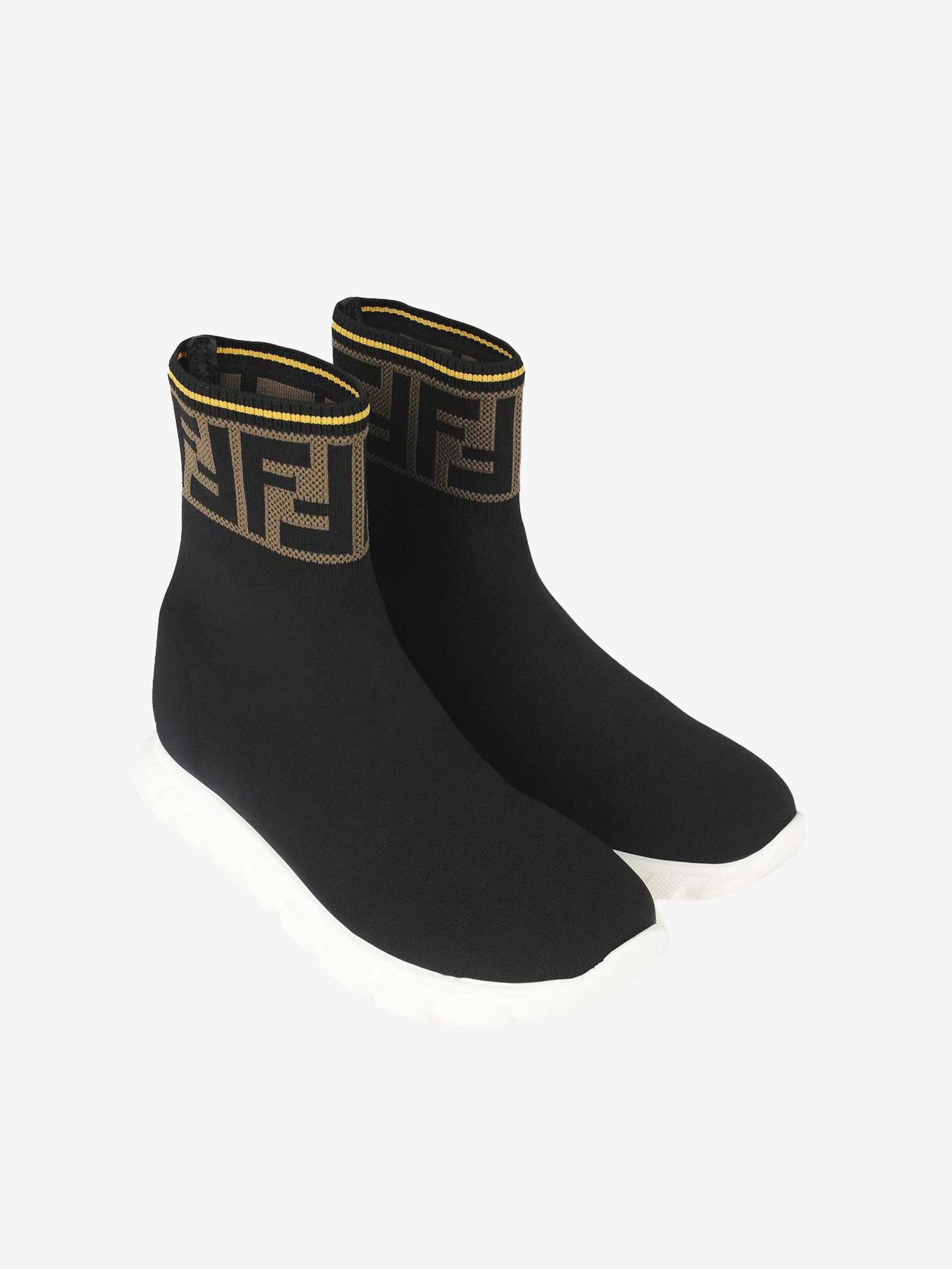 Fendi Kids FF Logo Sock Trainers