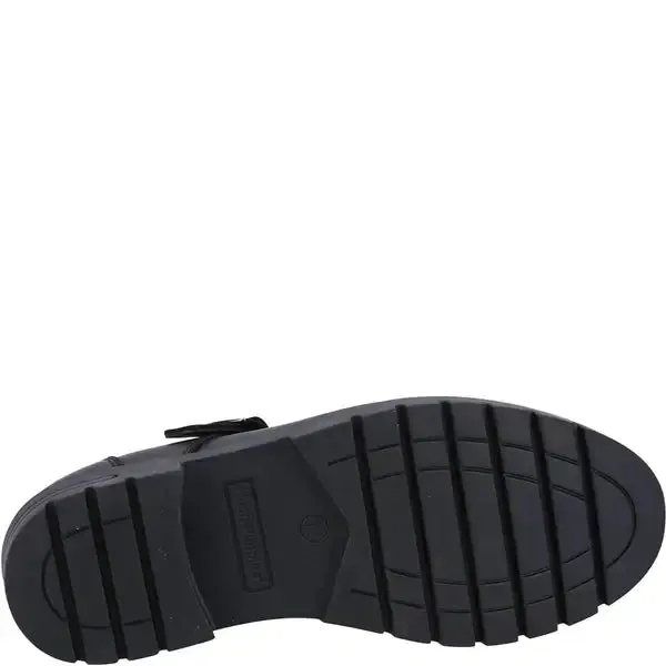 FIONA Girls Leather T-Bar Shoes Black