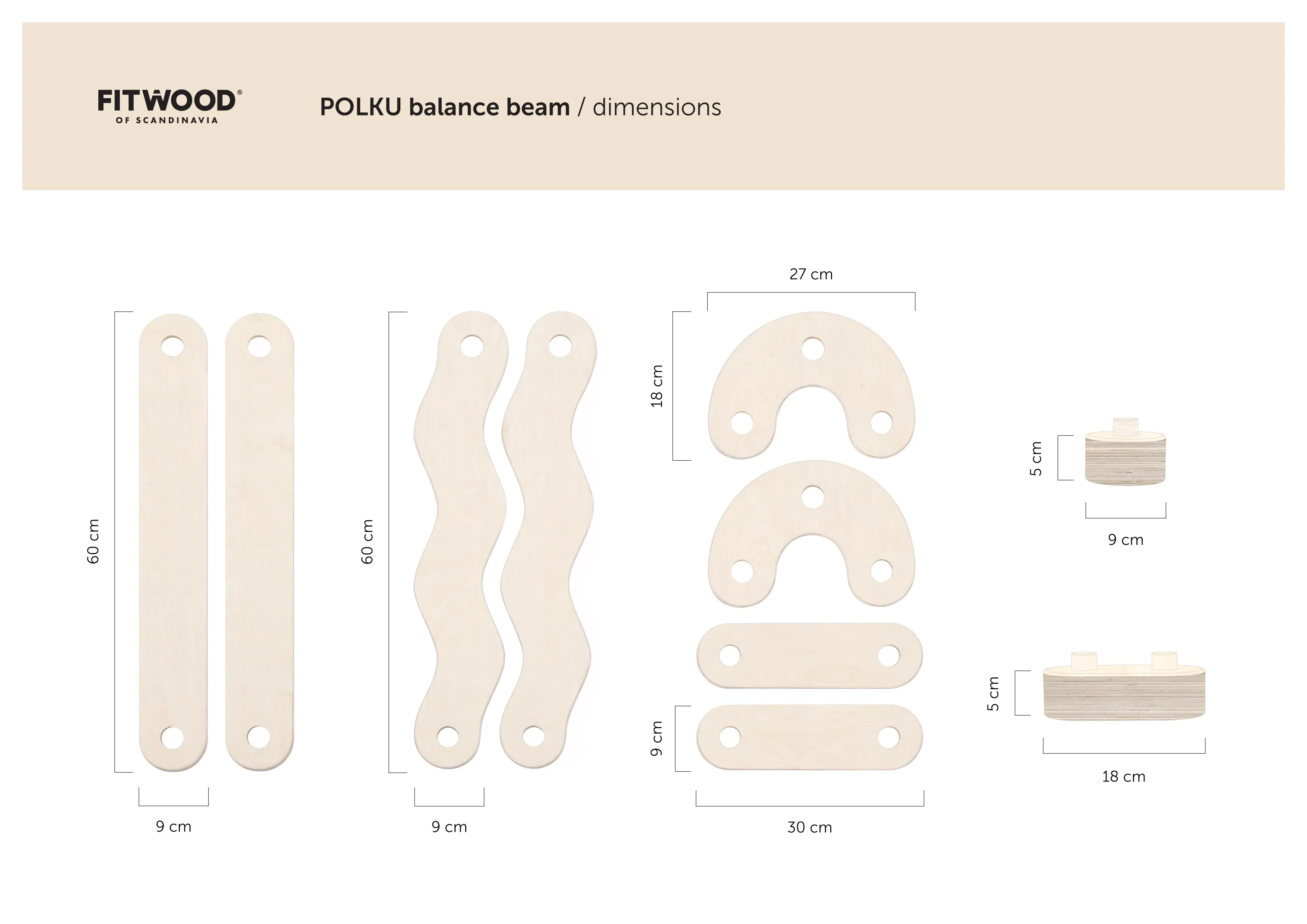 FitWood POLKU Balance Beam - L