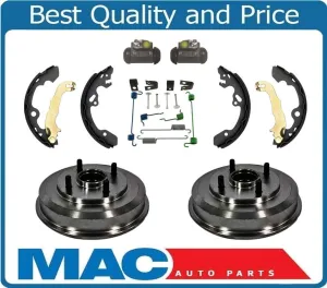 For 00-08 Focus Rear Drum Wheel Bearing Brake Shoe Springs & Wheel Cylinders Kit