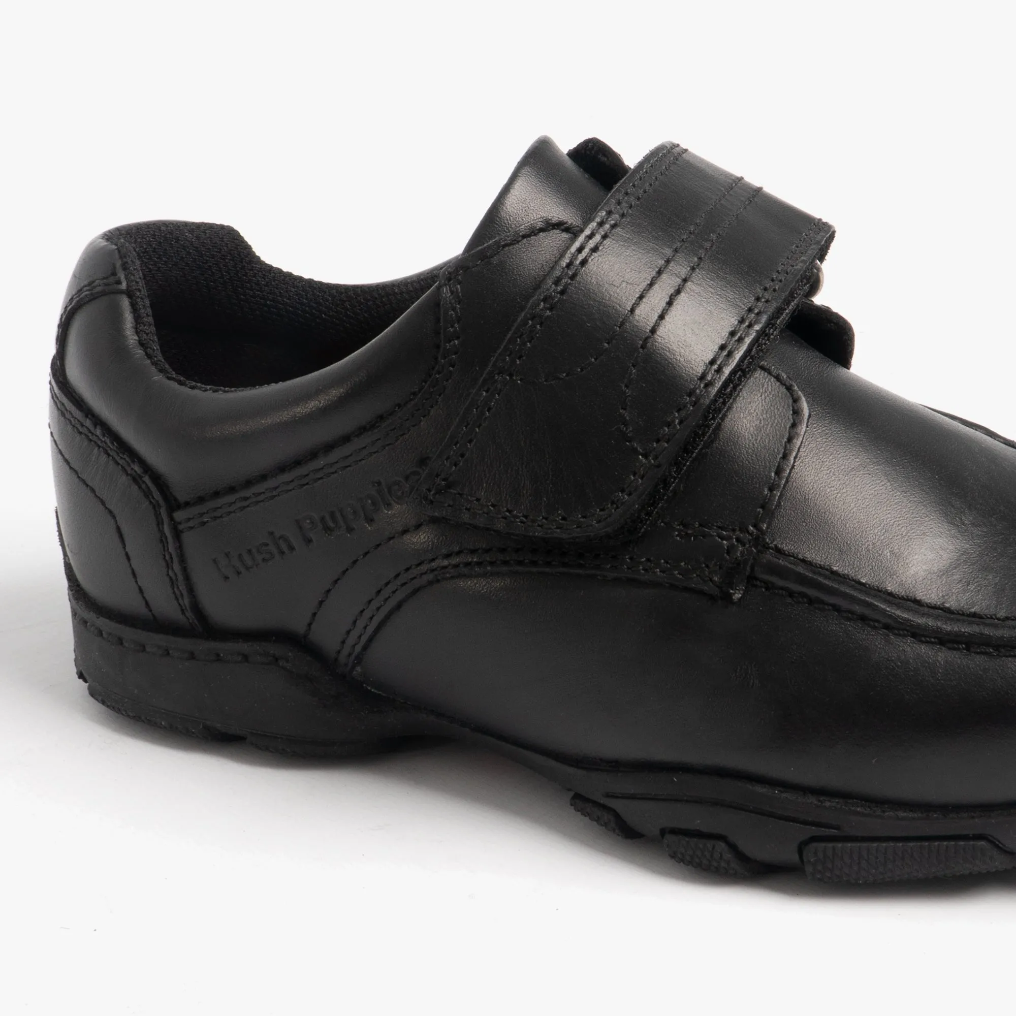 FREDDY Boys Leather Touch Fasten Shoes Black