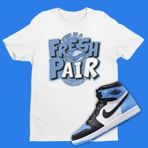 Fresh Pair Shirt Matching Air Jordan 1 Retro High OG UNC Toe