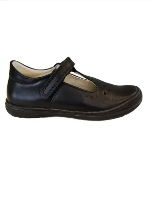 Froddo Mia Black Girls T-Bar School Shoe