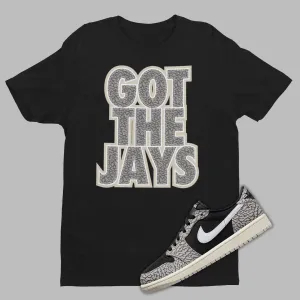 Get the Jays Shirt for Air Jordan 1 Low Black Cement