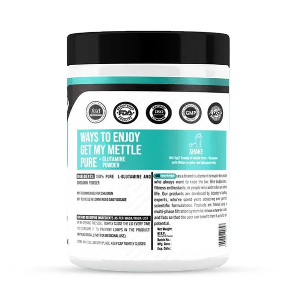 GetmyMettle Pure   Glutamine With Curcumin Powder for Better Immunity