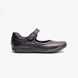 GIOIA A Girls Touch Fasten School Shoes Black