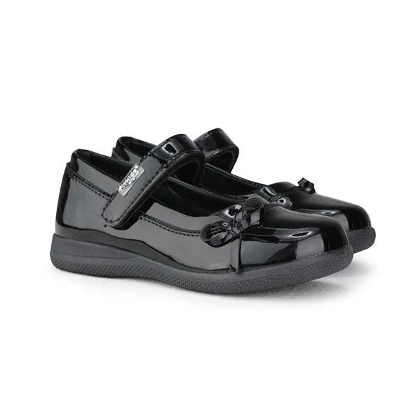 GIRLS BLACK PATENT VELCRO SCHOOL SHOE