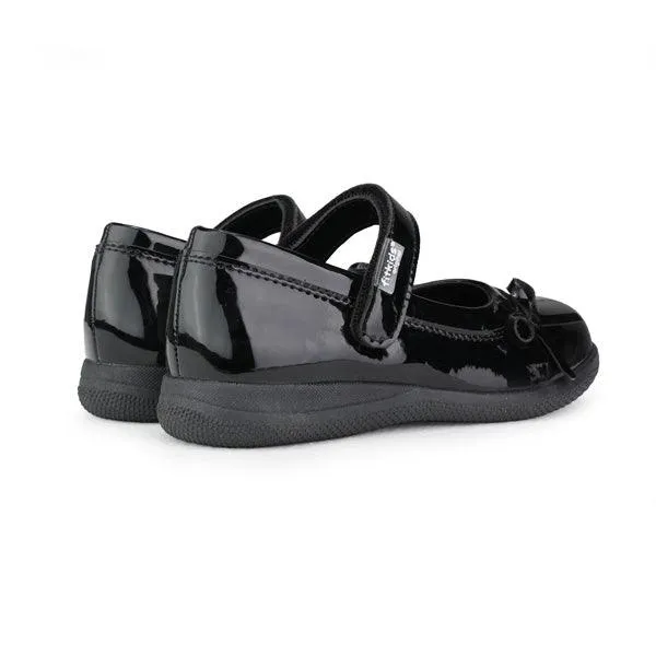 GIRLS BLACK PATENT VELCRO SCHOOL SHOE