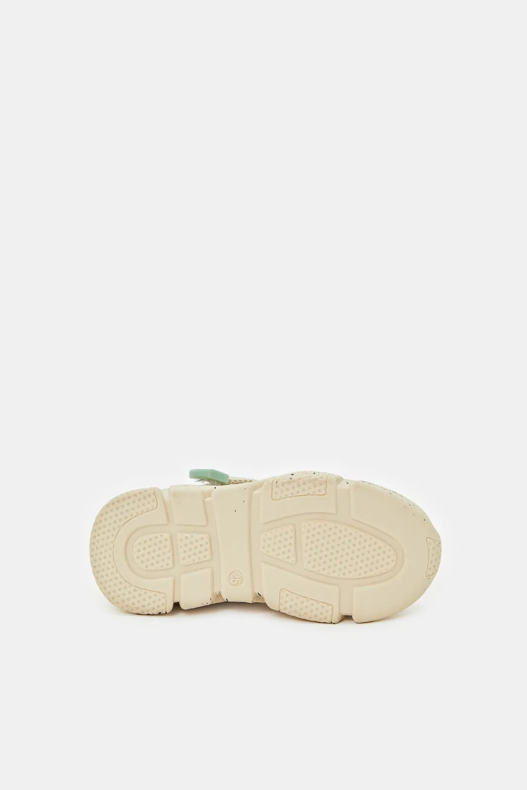 Girls Cream Strap Trainer