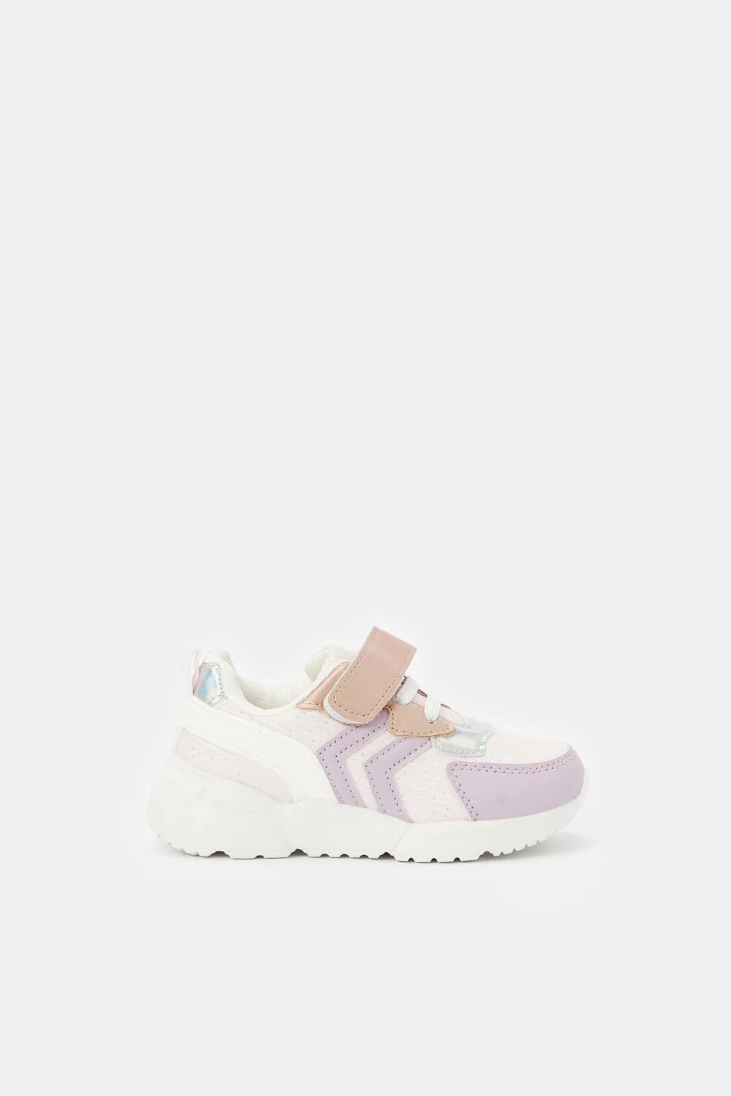 Girls White And Lilac Chunky Sneaker