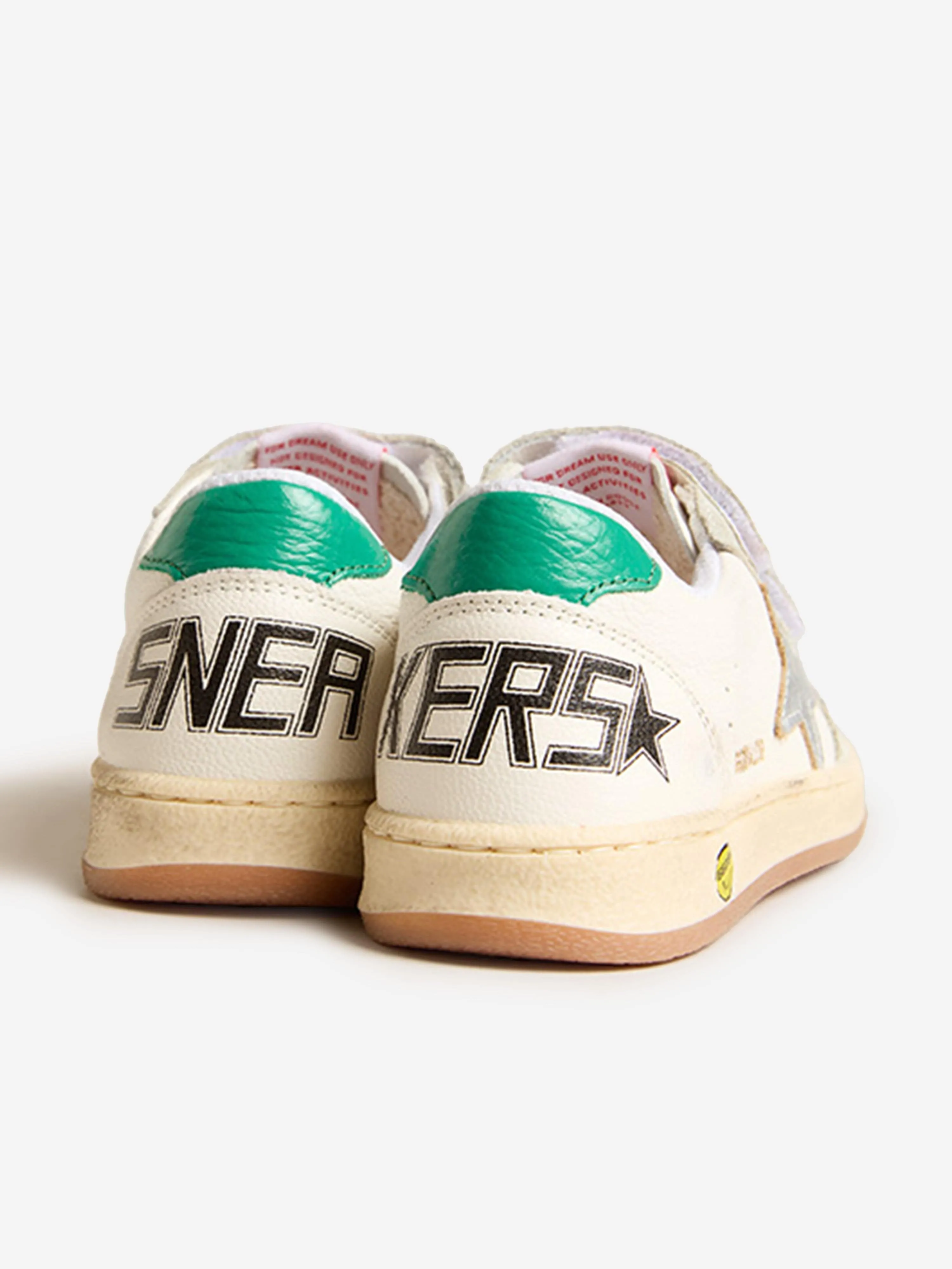 Golden Goose Boys Leather Ball Star Trainers in White