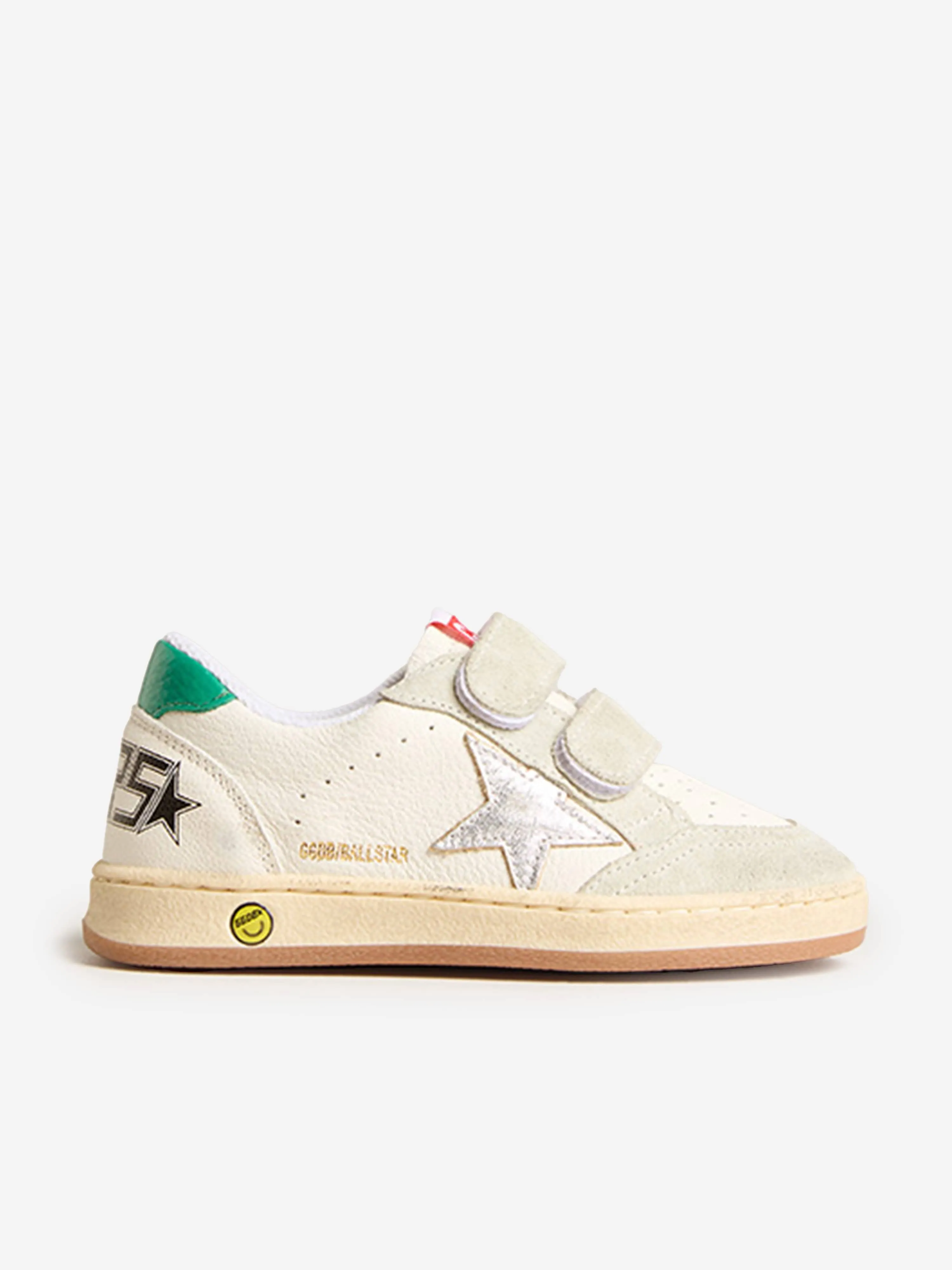 Golden Goose Boys Leather Ball Star Trainers in White