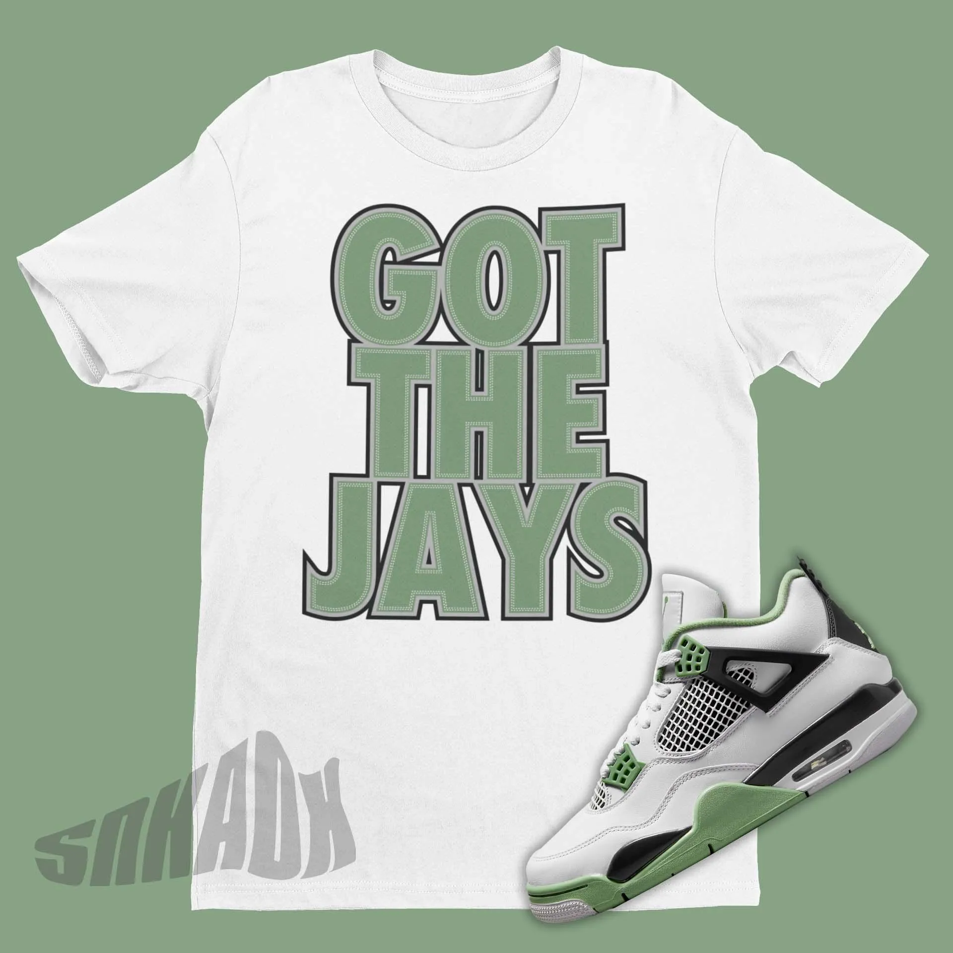 Got The Jays Shirt To Match Air Jordan 4 Oil Green Seafoam