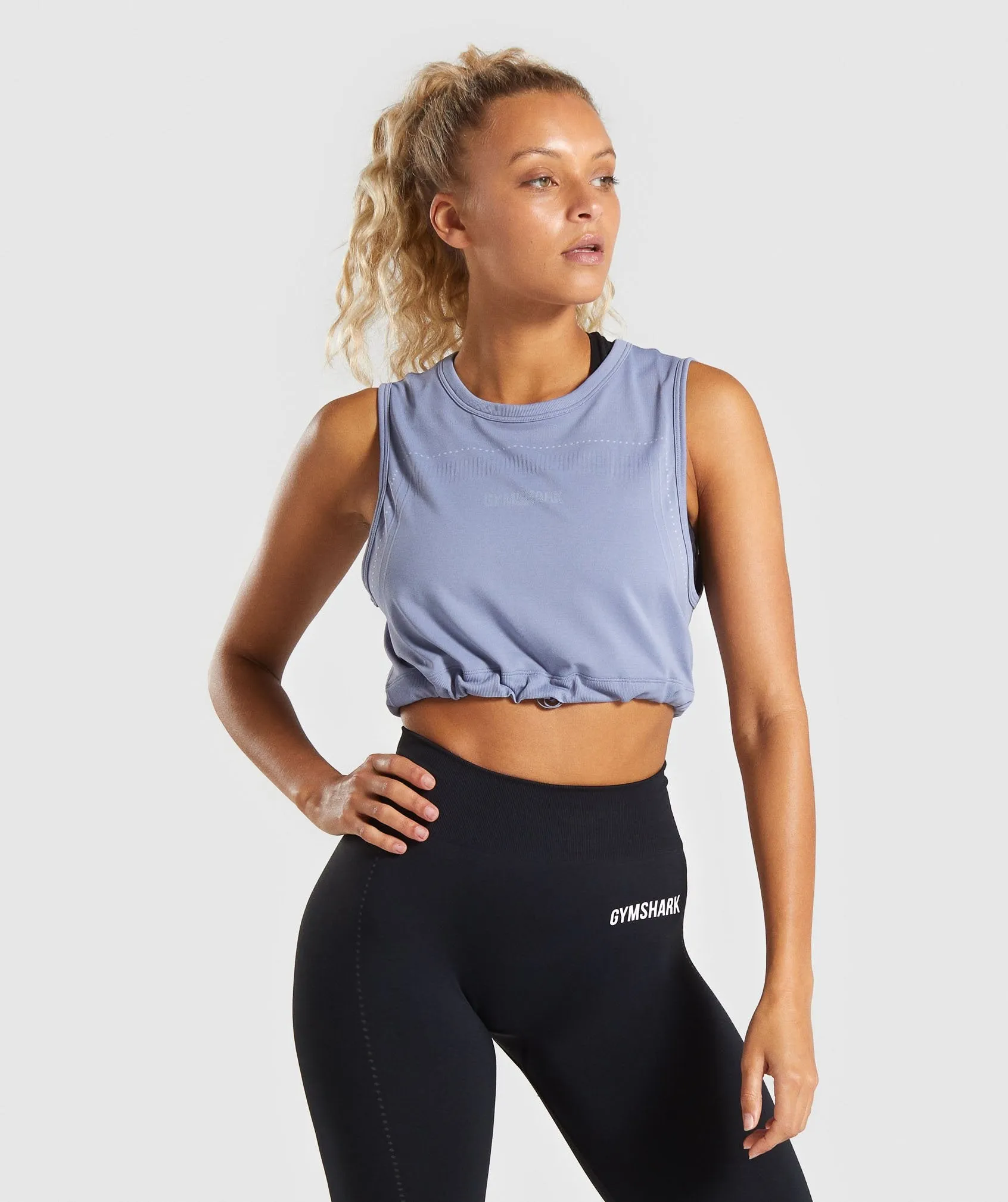 Gymshark Breeze Lightweight Seamless Crop Top - Blue