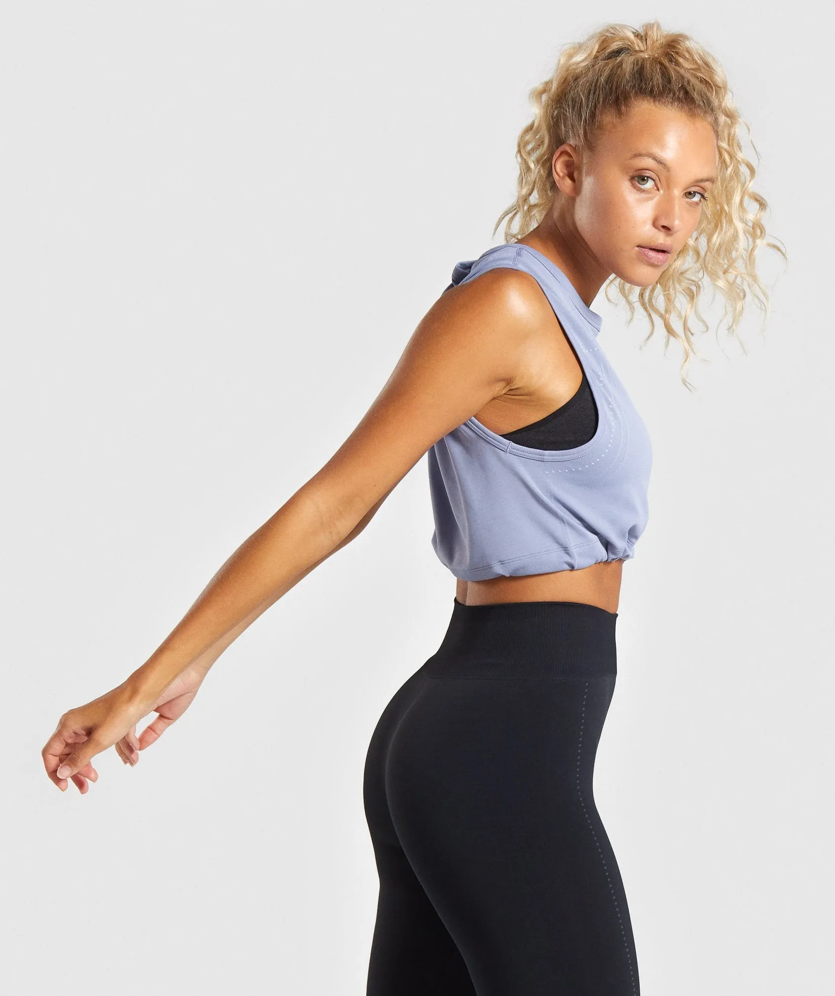 Gymshark Breeze Lightweight Seamless Crop Top - Blue