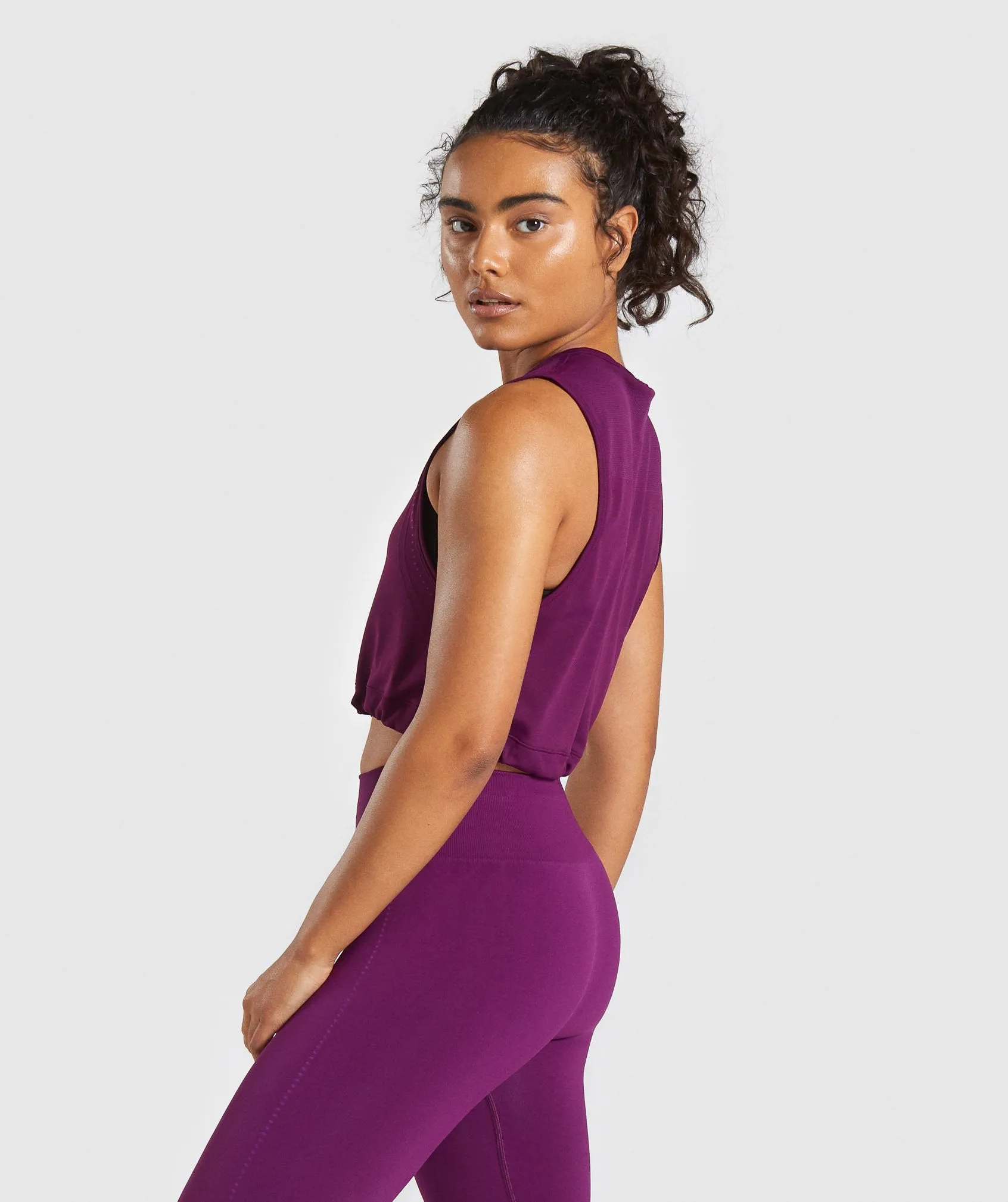 Gymshark Breeze Lightweight Seamless Crop Top - Purple