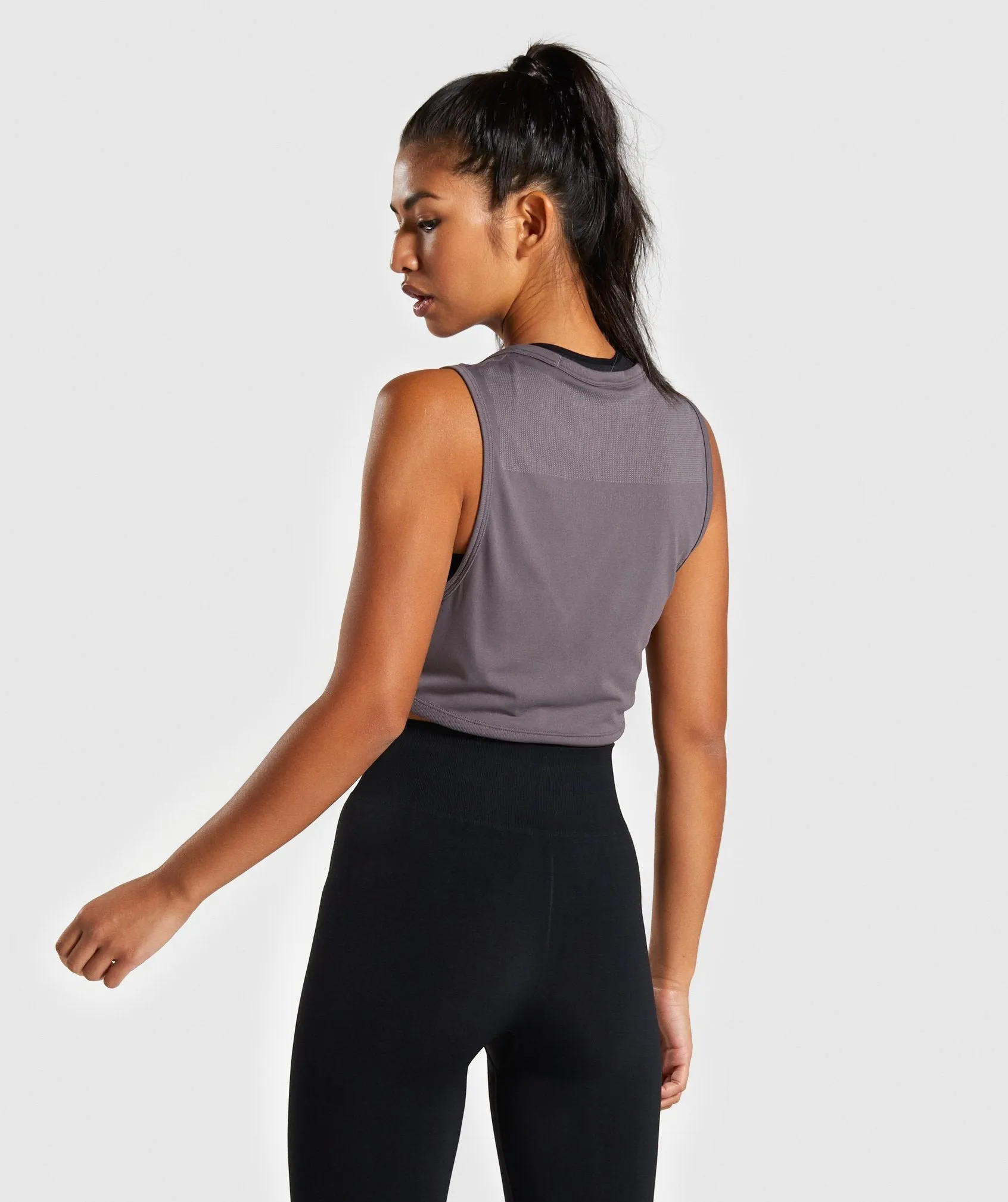 Gymshark Breeze Lightweight Seamless Crop Top - Slate Lavender