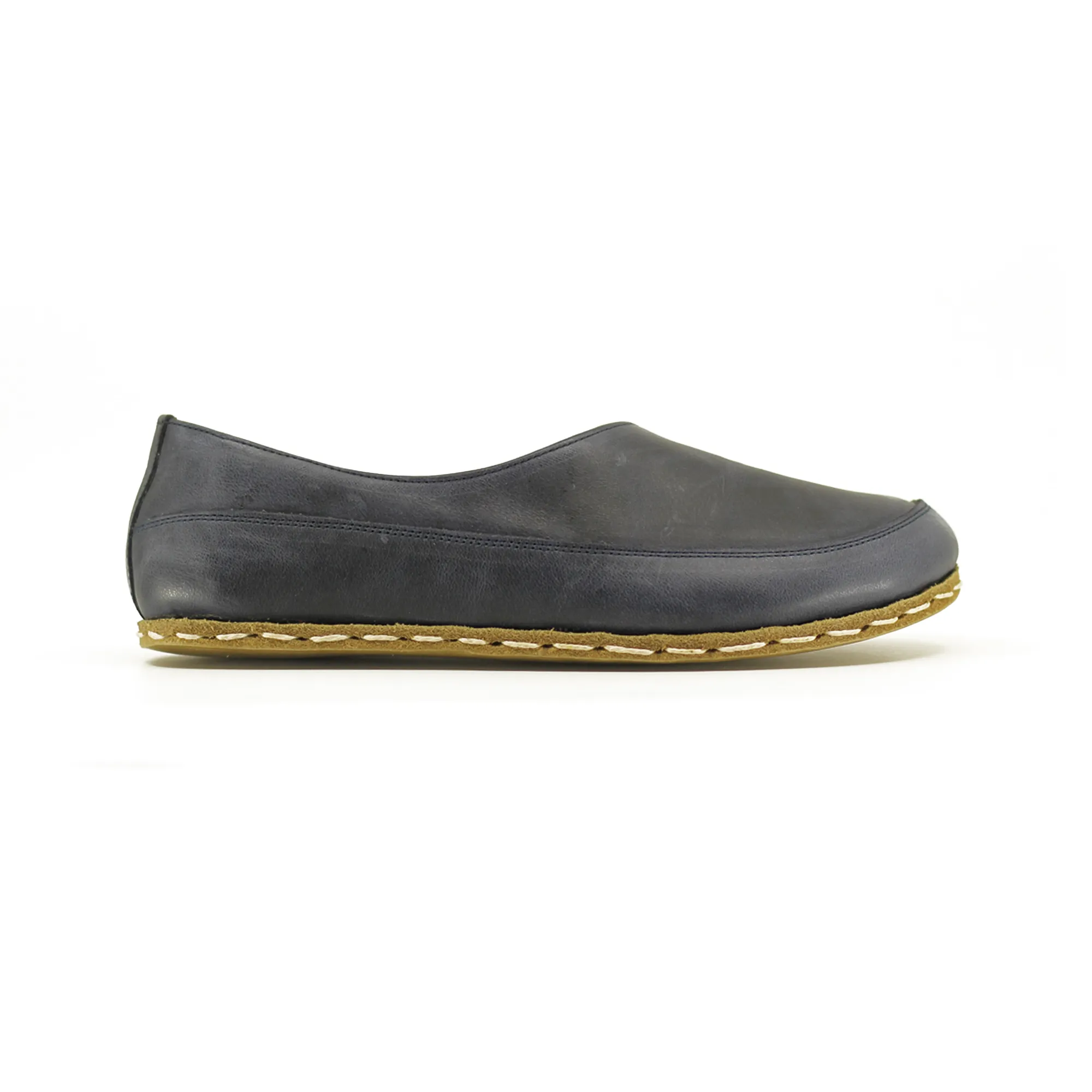 Handmade Barefoot Loafers for Women Navy Blue