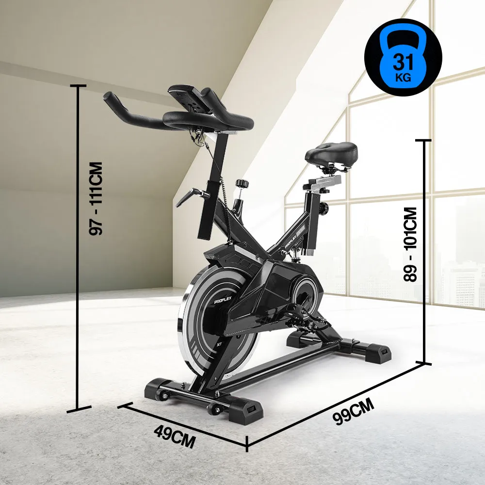 Heavy Flywheel Spin Bike w/ LCD Monitor and Adjustable Seat - Proflex