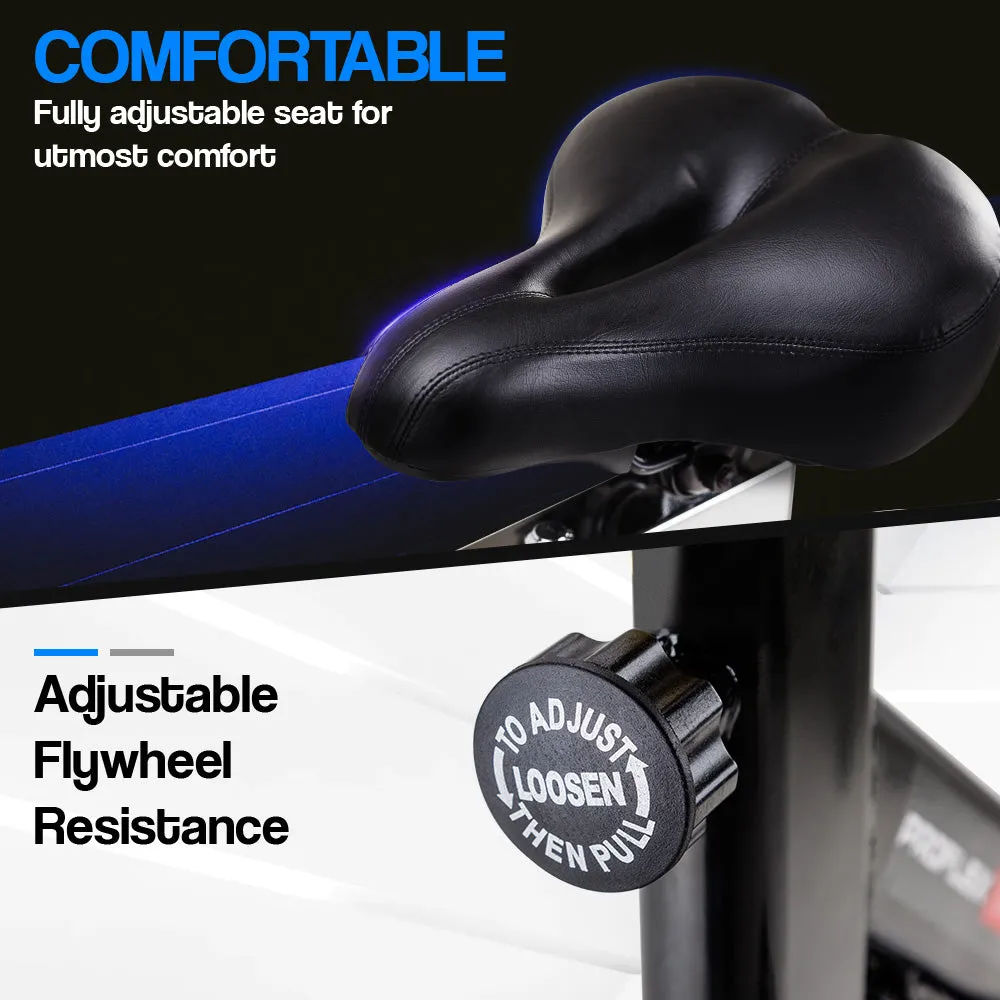 Heavy Flywheel Spin Bike w/ LCD Monitor and Adjustable Seat - Proflex