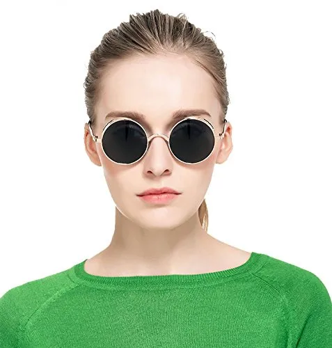 Hippie Retro Vintage Round Sunglasses for women men Metal Frame Shades